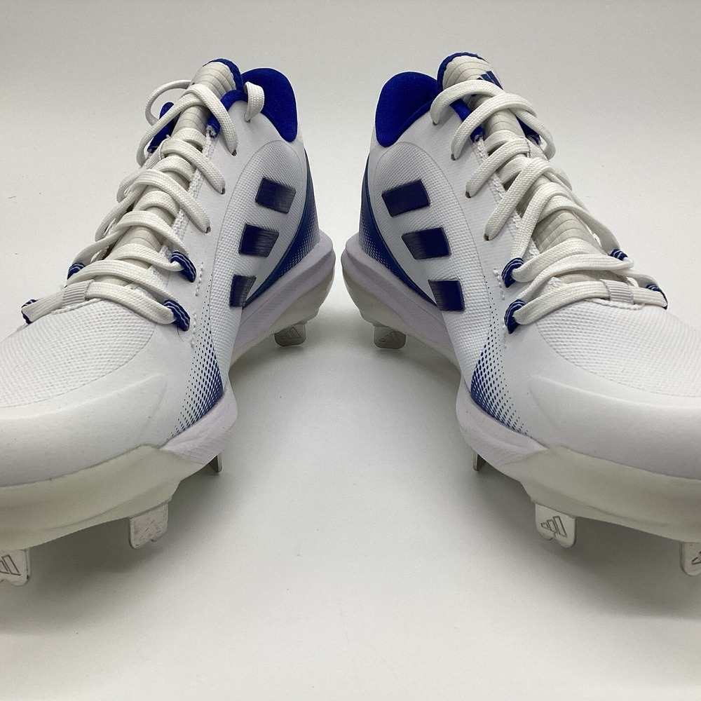 Adidas PureHustle Metal Baseball Softball Cleats White Royal Blue Low Top - Picture 3 of 8